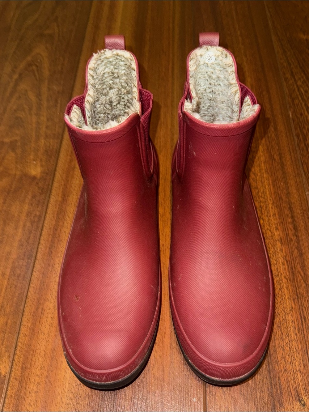BOGS Women's Amanda Chelsea II Waterproof Slip On Rain Boots Cranberry - Picture 2 of 5
